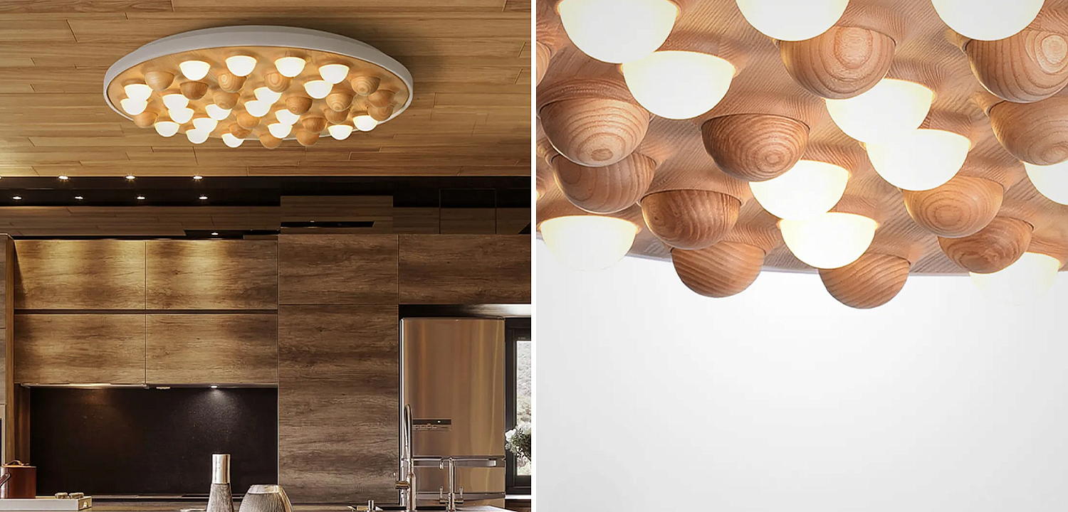 Потолочная люстра PIE White Light wood Потолочная люстра PIE White Light wood - Loft-Concept в Рязани