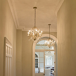 Люстра подвеная с 4-мя лампами и стеклянными подвесками в классическом стиле Feiss варинант исполнения - 2 | Loft Concept в Рязани