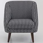 Кресло с черно-белым принтом Pauley Black White Armchair варинант исполнения - 3 | Loft Concept в Рязани