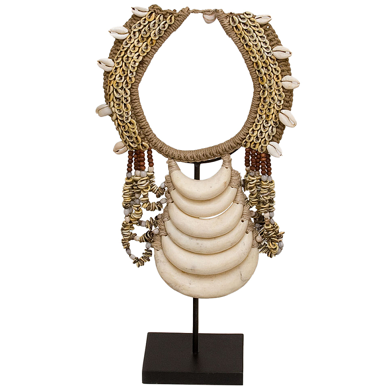 Ожерелье из ракушек на подставке Ethnic Beige Shells Necklace Бежевый Коричневый Ожерелье из ракушек на подставке Ethnic Beige Shells Necklace Бежевый Коричневый в Рязани | Loft Concept