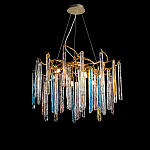 Люстра на подвесе с каркасом из металла и цветными подвесками из стекла Droplet Chandelier варинант исполнения - 3 | Loft Concept в Рязани