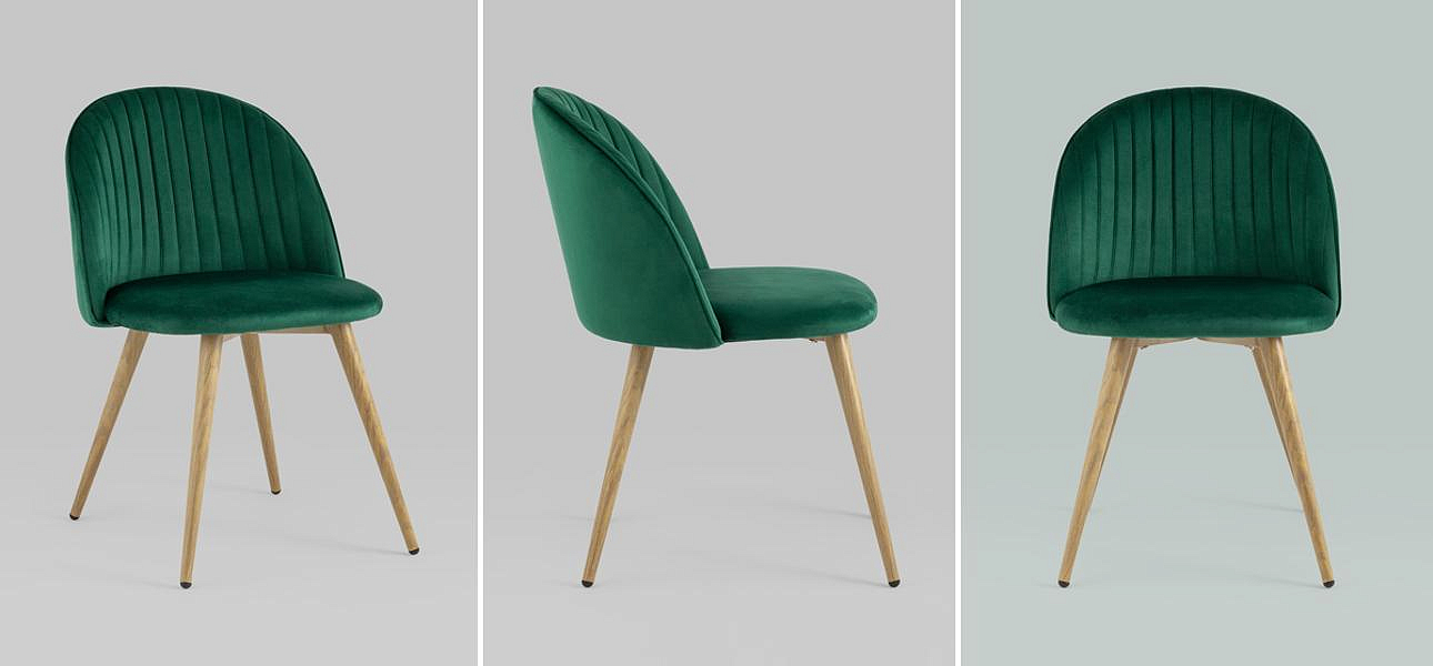 Стул Miruna Chair Изумрудно-Зеленый Велюр Стул Miruna Chair Изумрудно-Зеленый Велюр - Loft-Concept в Рязани