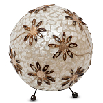 Настольная лампа из перламутра на металлическом каркасе Indonesian Ball варинант исполнения - 1 | Loft Concept в Рязани