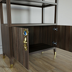 Стеллаж со стеклянными полками Elsa Dreams Walnut варинант исполнения - 5 | Loft Concept в Рязани