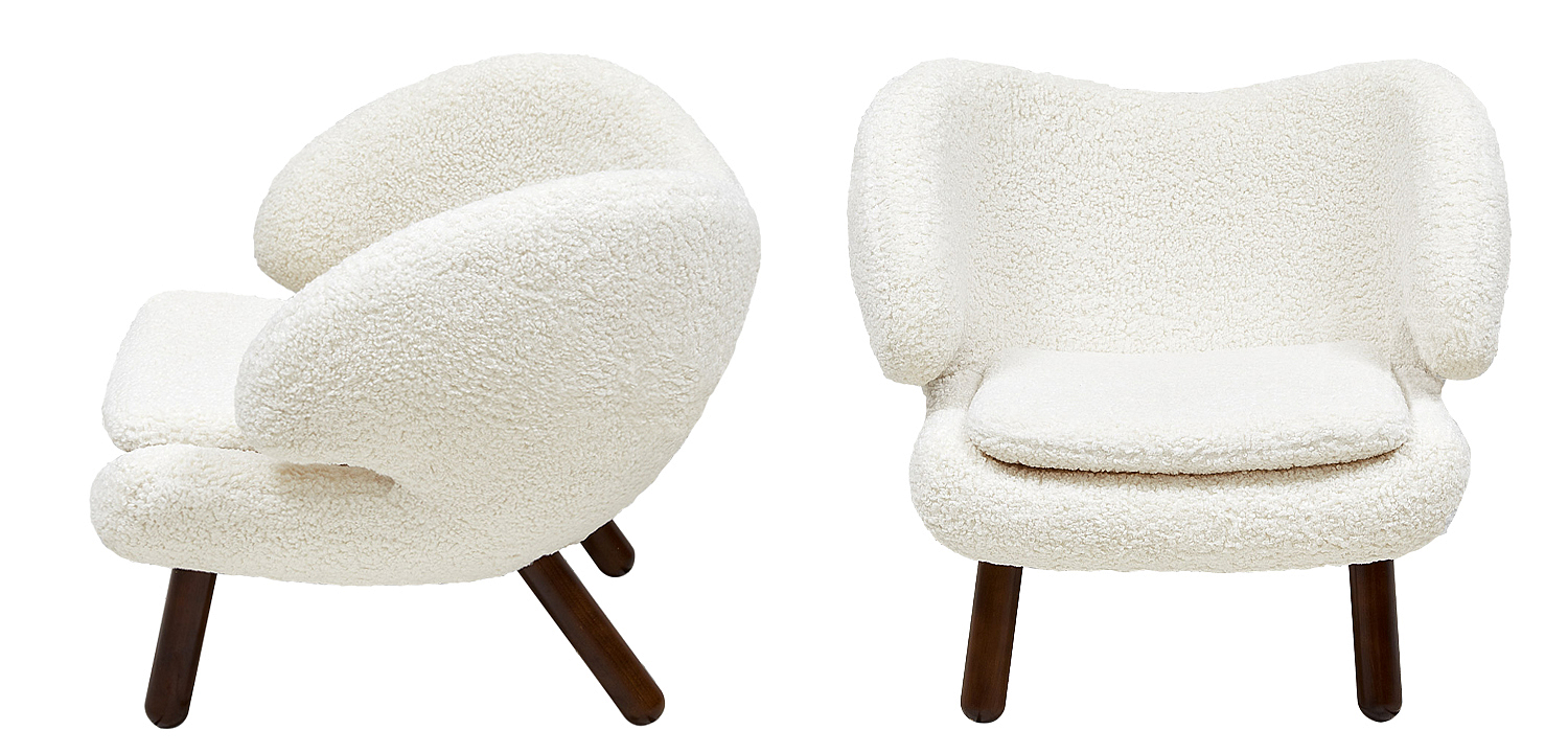 Кресло из белой ткани букле с ножками из массива ясеня Boucle Caldwell White Armchair Кресло из белой ткани букле с ножками из массива ясеня Boucle Caldwell White Armchair - Loft-Concept в Рязани