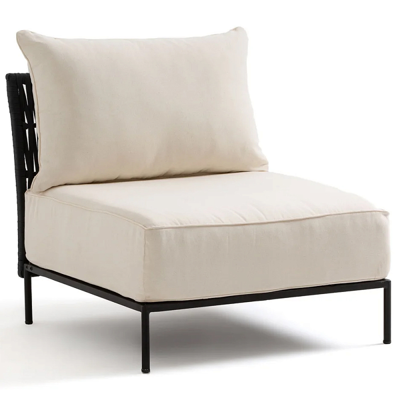 Уличное кресло Alaric Armchair Black Черный Бежевый Уличное кресло Alaric Armchair Black Черный Бежевый в Рязани | Loft Concept