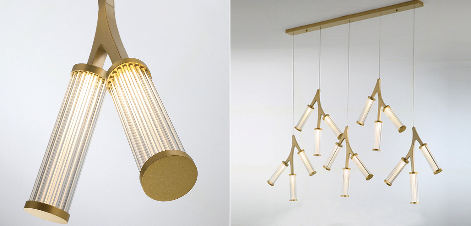 Люстра Cylinder Branches Chandelier Gold 15 Люстра Cylinder Branches Chandelier Gold 15 - Loft-Concept в Рязани