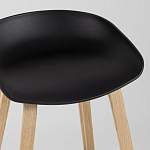 Барный стул на ножках из натурального дерева Boras Black варинант исполнения - 7 | Loft Concept в Рязани