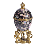 Шкатулка в форме яйца на величественных львах из фарфора с бронзовыми элементами Eden Garden варинант исполнения - 1 | Loft Concept в Рязани