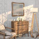 Зеркало квадратное c деревянной рамой из массива дуба Tasteful Furniture варинант исполнения - 3 | Loft Concept в Рязани