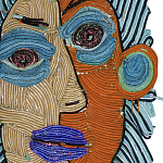 Арт-Объект плетеный из нитей Абстрактный портрет Joana Schneider  варинант исполнения - 1 | Loft Concept в Рязани