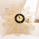 Часы настенные из металла в виде солнца с чёрным циферблатом Mirror Tower Clock варинант исполнения - 4 | Loft Concept в Рязани