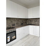 Угловой кухонный гарнитур белый и столешница под мрамор Gene Kitchen Set варинант исполнения - 3 | Loft Concept в Рязани