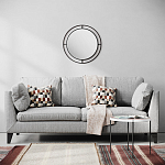 Настенное зеркало круглой формы в черной металлической раме BUBBLE MIRROR BLACK варинант исполнения - 3 | Loft Concept в Рязани