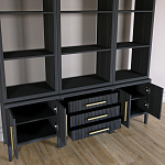 Модульный стеллаж Primo из трех составных элементов Черный дуб варинант исполнения - 4 | Loft Concept в Рязани