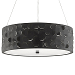 Люстра в форме цилиндра с чёрным фактурным абажуром Round Necklines варинант исполнения - 4 | Loft Concept в Рязани