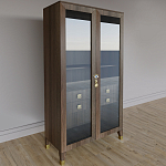 Дизайнерский шкаф витрина Elsa Dreams Walnut с 4-мя ящиками варинант исполнения - 3 | Loft Concept в Рязани