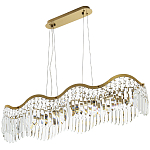 Линейная люстра с подвесками из хрусталя Ludivine Linear Chandelier варинант исполнения - 1 | Loft Concept в Рязани