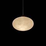 Подвесной светильник с плафоном в виде эллипса из белого алебастра Cryptocrystalline Stone варинант исполнения - 4 | Loft Concept в Рязани