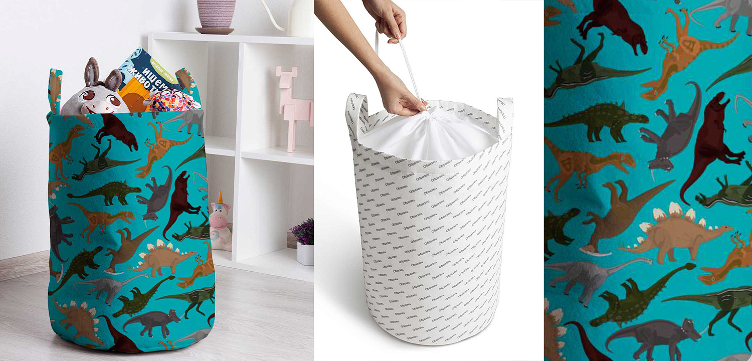 Корзина Turquoise Dinosaurs Basket Корзина Turquoise Dinosaurs Basket - Loft-Concept в Рязани
