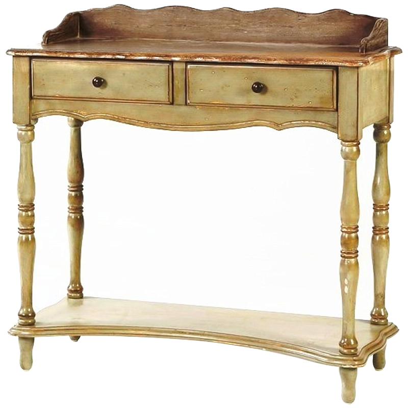 Деревянная консоль в стиле прованс с двумя ящиками Margery Wooden Provence Console Table Золотой дуб Деревянная консоль в стиле прованс с двумя ящиками Margery Wooden Provence Console Table Золотой дуб в Рязани | Loft Concept