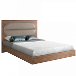 Кровать двуспальная с высоким изголовьем из дерева и подушек из экокожи Modern Look варинант исполнения - 1 | Loft Concept в Рязани