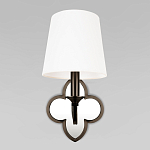 Бра с белым текстильным абажуром и декоративным основанием в виде четырехлистника с зеркальной вставкой Vitorino варинант исполнения - 6 | Loft Concept в Рязани