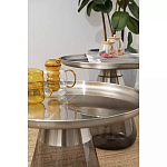 Кофейный столик с основанием из закаленного стекла Classic Round Gray Table варинант исполнения - 3 | Loft Concept в Рязани