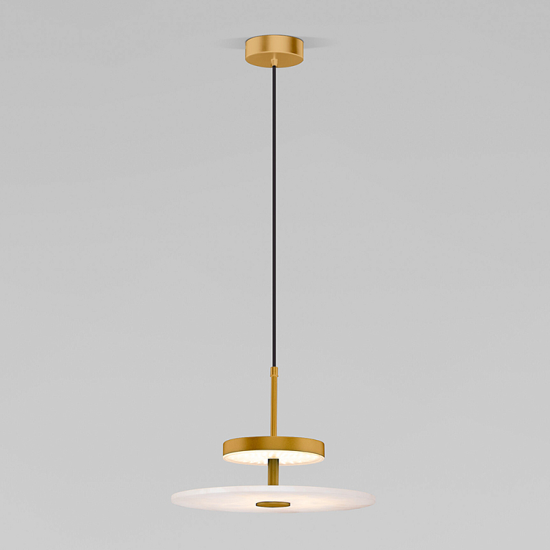 Светодиодный подвесной светильник латунь с мраморным рассеивателем Латунь Белый Мрамор Bianco в Рязани | Loft Concept 