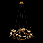 Люстра подвесная с прозрачными стеклянными птичками на ветвях Диаметр 80 см Serip Voa варинант исполнения - 5 | Loft Concept в Рязани