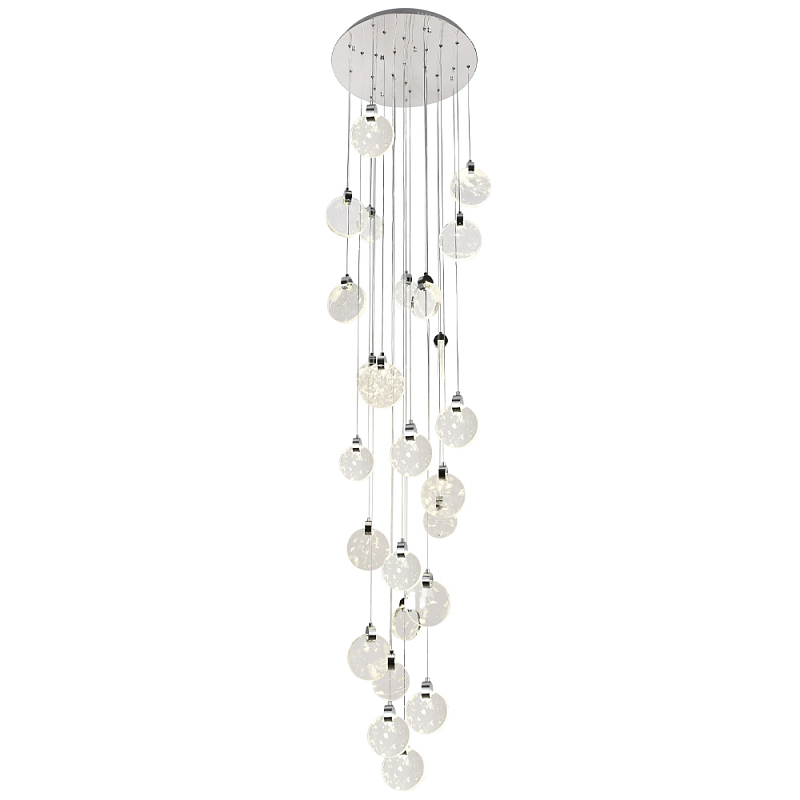 Каскадная люстра с плафонами в виде круглых пластин из хрусталя Esme Round Plates Chrome Chandelier 25 Хром Прозрачный Каскадная люстра с плафонами в виде круглых пластин из хрусталя Esme Round Plates Chrome Chandelier 25 Хром Прозрачный в Рязани | Loft Concept