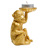 Подсвечник золотая обезьяна с блюдцем Golden Monkey варинант исполнения - 2 | Loft Concept в Рязани
