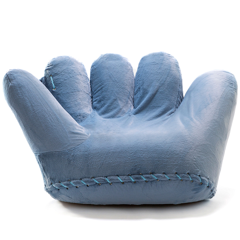 Дизайнерское плюшевое кресло в форме руки голубое Poltronova Joe Plush Baby Blue Armchair Голубой Дизайнерское плюшевое кресло в форме руки голубое Poltronova Joe Plush Baby Blue Armchair Голубой в Рязани | Loft Concept