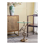 Столик с круглой стеклянной столешницей и корпусом в виде двух павлинов на ветке Table Two Peacocks варинант исполнения - 6 | Loft Concept в Рязани