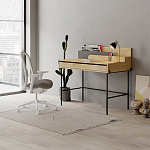 Стол письменный с выдвижным ящиком цвета древесины LEILA WORKING TABLE OAK ANTHRACITE варинант исполнения - 8 | Loft Concept в Рязани