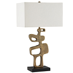 Настольная лампа с фигурным каркасом и прямоугольным тканевым абажуром Brutalist Profile варинант исполнения - 4 | Loft Concept в Рязани