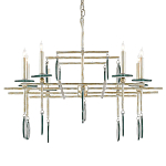 Люстра линейная с круглыми прозрачными подвесками  Horizontal Rectangular Chandelier варинант исполнения - 4 | Loft Concept в Рязани