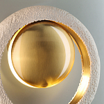 Бра с бежевым текстурным кольцом и латунным шаром в центре Tactile  варинант исполнения - 7 | Loft Concept в Рязани