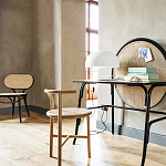 Письменный стол с круглой плетёной панелью для крепления заметок Allegory варинант исполнения - 2 | Loft Concept в Рязани