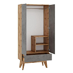 Шкаф с фасадом цвета серый бетон Grace of Furniture варинант исполнения - 2 | Loft Concept в Рязани