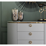 Комод белый овальный с мраморной столешницей Thoroughbass варинант исполнения - 3 | Loft Concept в Рязани