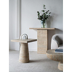 Столик приставной с квадратной столешницей Textured Cream Table варинант исполнения - 7 | Loft Concept в Рязани