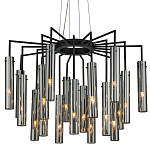 Люстра со стеклянными цилиндрическими плафонами Luminous Cylinders Smoky варинант исполнения - 3 | Loft Concept в Рязани