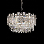 Круглая люстра с хрустальными подвесками на серебряном каркасе Gorgeous Crystal Light варинант исполнения - 1 | Loft Concept в Рязани