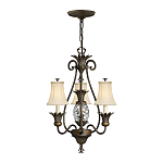 Люстра бронзового цвета с 3-мя кремовыми текстильными абажурами Hinkley варинант исполнения - 2 | Loft Concept в Рязани