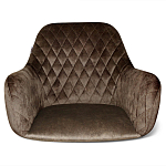 Барный стул со спинкой и подлокотниками на 4-х черных ножках Douglas Rhombus Коричневый Велюр варинант исполнения - 3 | Loft Concept в Рязани