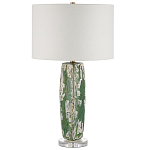 Настольная лампа керамическая с кремовым абажуром Scenic Column варинант исполнения - 5 | Loft Concept в Рязани