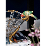 Чаша из прозрачного стекла на бронзовых ножках с фигурками попугаев Eden Garden варинант исполнения - 3 | Loft Concept в Рязани