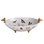 Белое фарфоровое блюдо с изображением бабочек Eden Garden варинант исполнения - 1 | Loft Concept в Рязани