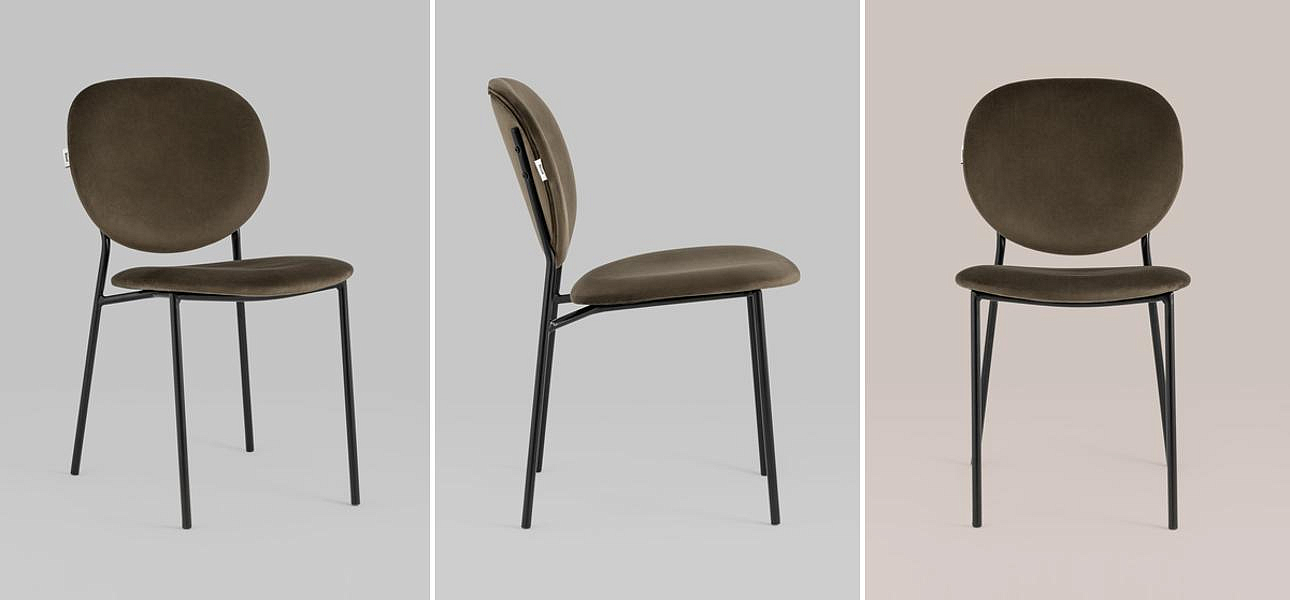 Стул Stanley Chair Коричневый Велюр Стул Stanley Chair Коричневый Велюр - Loft-Concept в Рязани